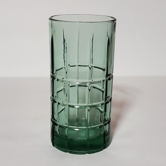 Anchor Hocking Glass Tumbler Tartan Green Vintage - Picture 7 of 7